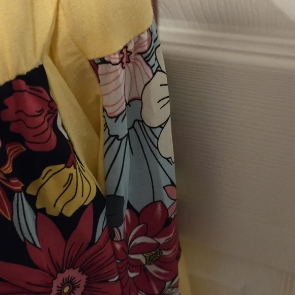 Celeste Multi Color Floral And Yellow Patterned Fabric - Picture 6 of 6